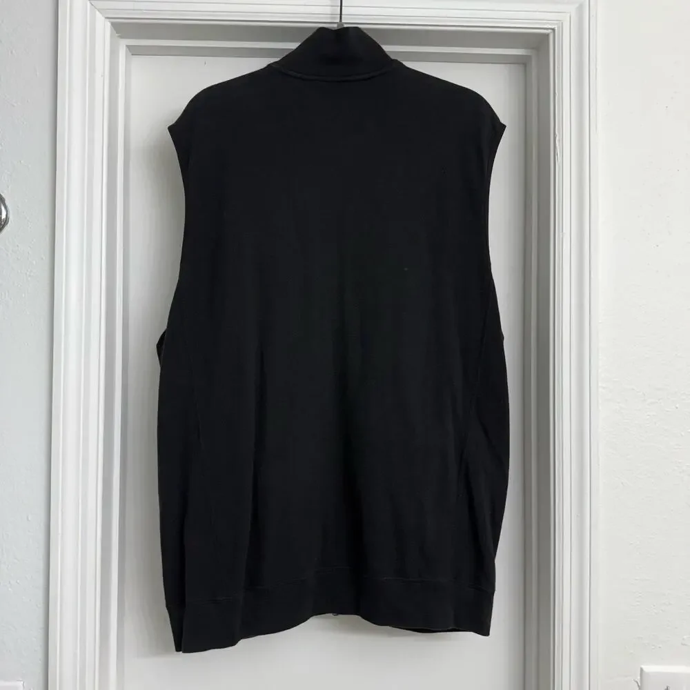 Polo Golf Ralph Lauren Pima Cotton Full Zip Vest Black Sz XL Sporty Preppy